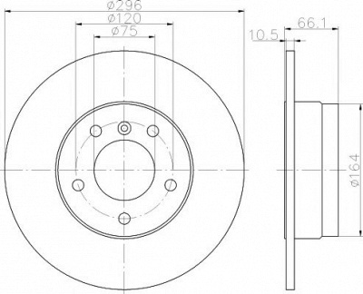 HELLA PAGID 8dd355111301 -  Тормозной диск